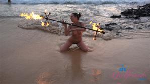 XXX She puts on a show for all at the nude beach