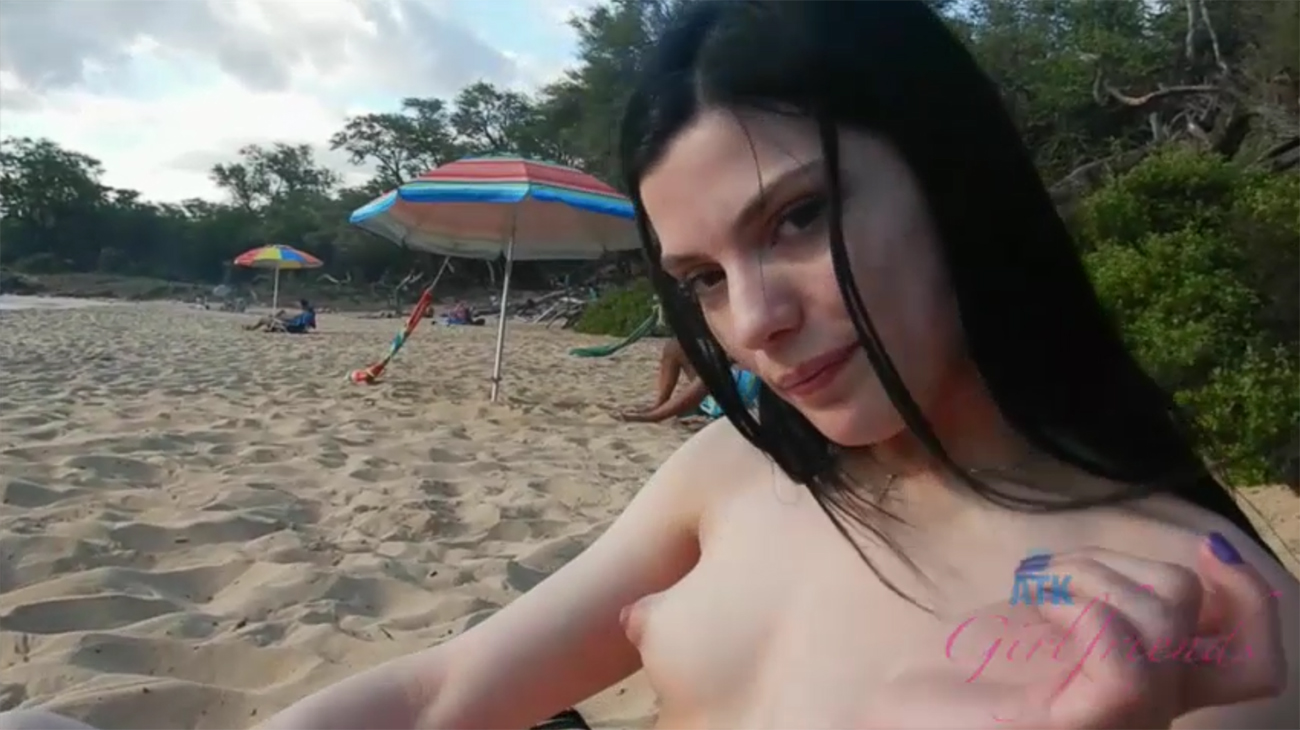 ATK Girlfriends - Sadie hits the nude beach and has a blast.